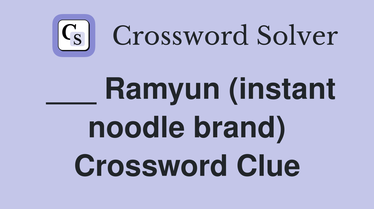 ___ Ramyun (instant noodle brand) Crossword Clue