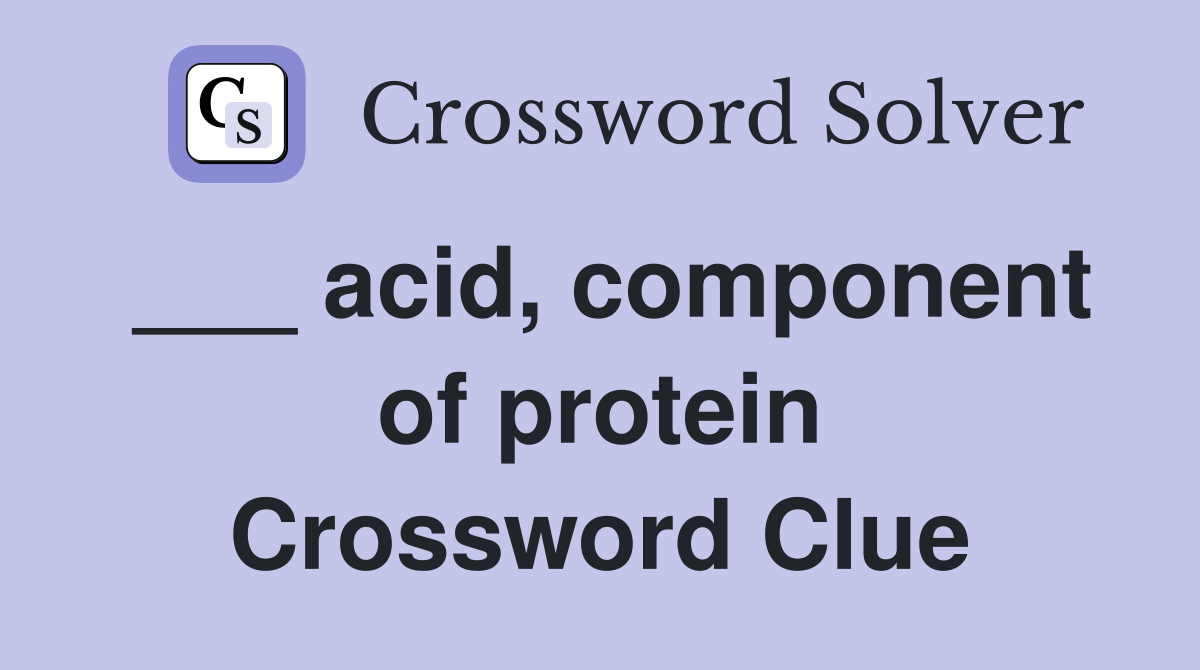 ___ acid, component of protein Crossword Clue