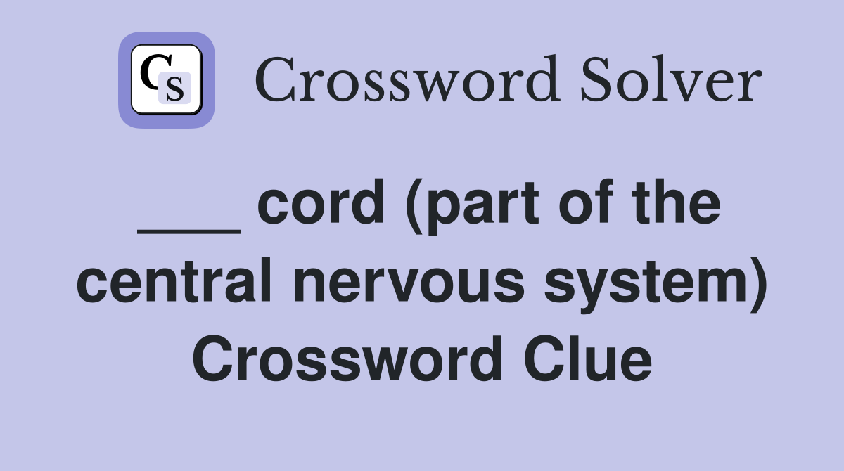 ___ cord (part of the central nervous system) Crossword Clue