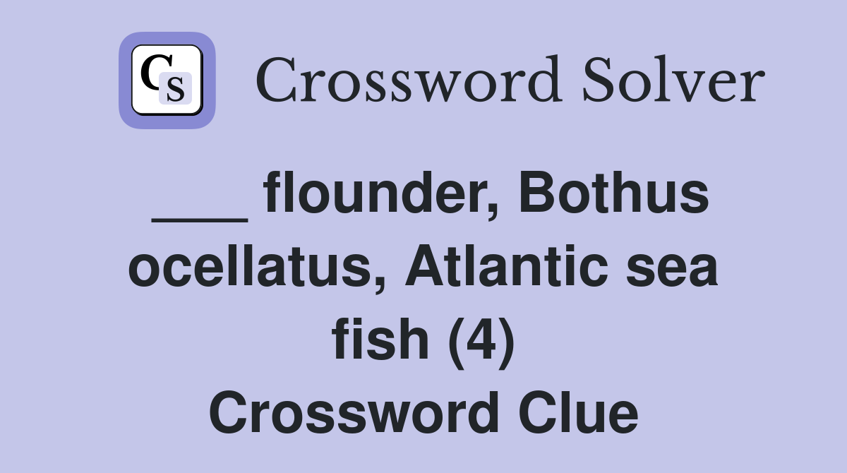 ___ flounder, Bothus ocellatus, Atlantic sea fish (4) Crossword Clue