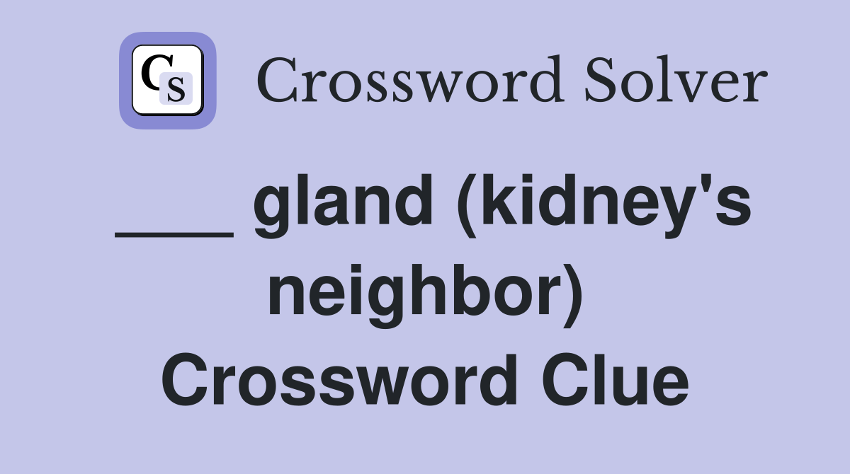 ___ gland (kidney's neighbor) Crossword Clue