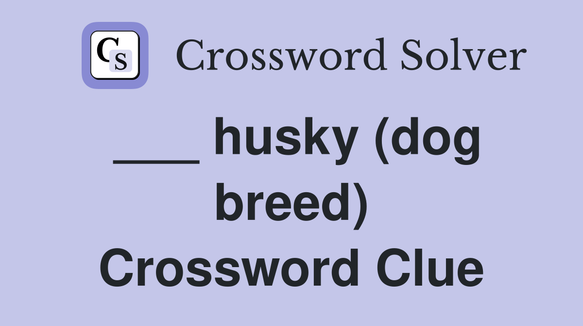 ___ husky (dog breed) Crossword Clue