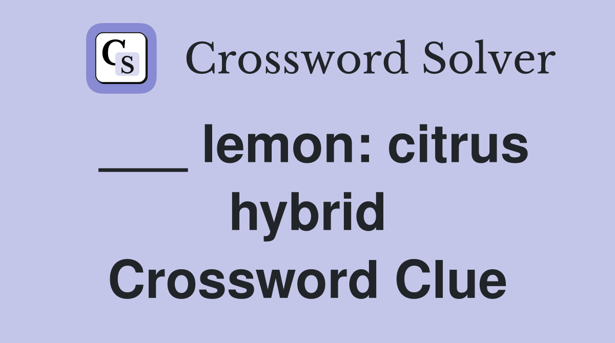 ___ lemon: citrus hybrid Crossword Clue
