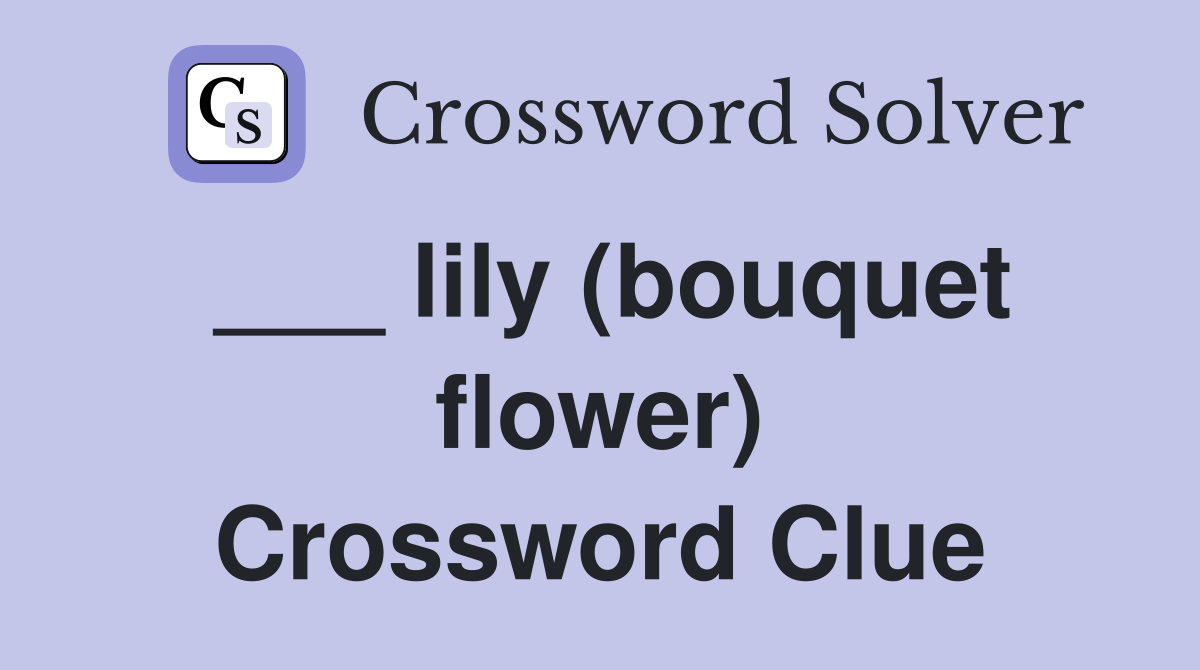 ___ lily (bouquet flower) Crossword Clue