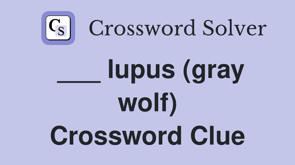 ___ lupus (gray wolf) Crossword Clue