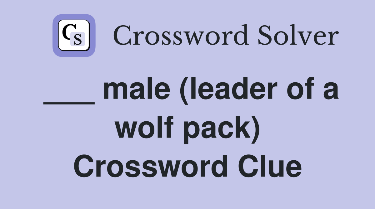 ___ male (leader of a wolf pack) Crossword Clue