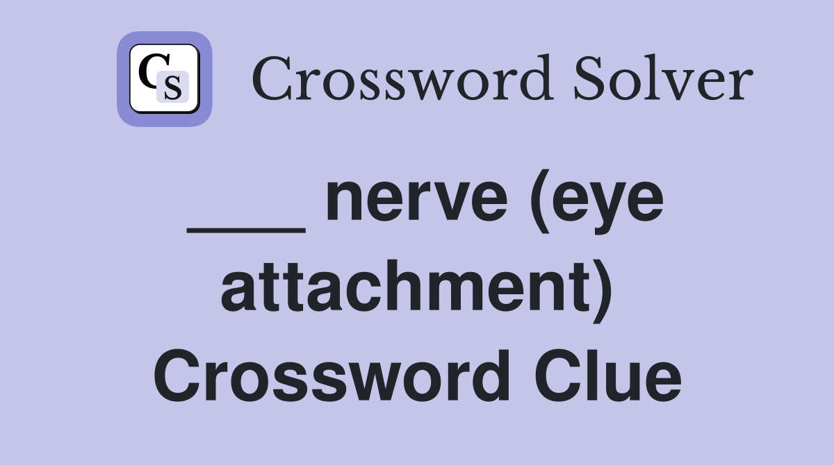___ nerve (eye attachment) Crossword Clue