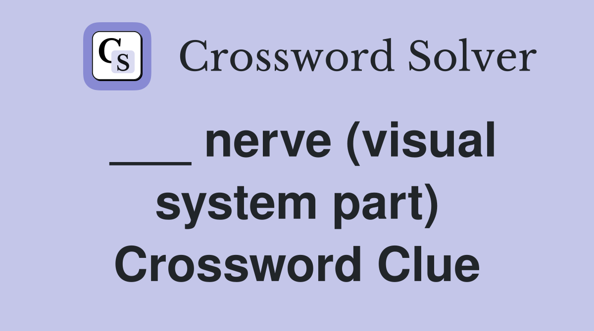___ nerve (visual system part) Crossword Clue