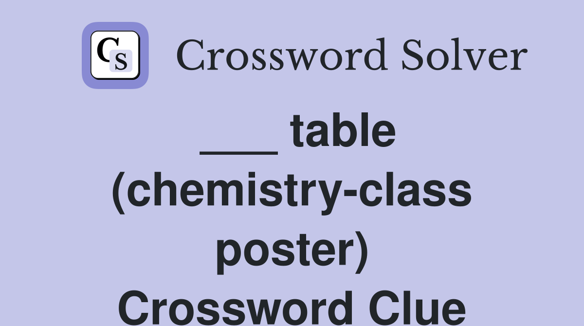 ___ table (chemistry-class poster) Crossword Clue