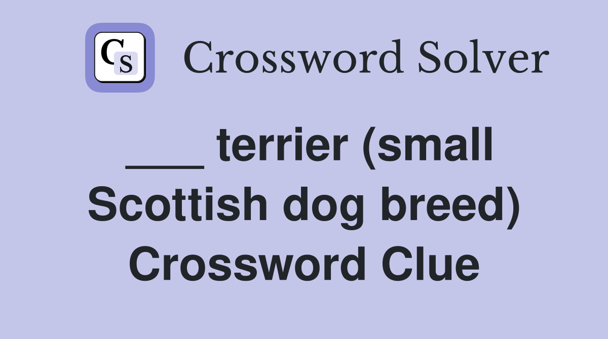 ___ terrier (small Scottish dog breed) Crossword Clue