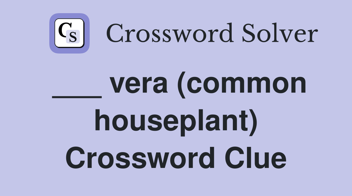 ___ vera (common houseplant) Crossword Clue