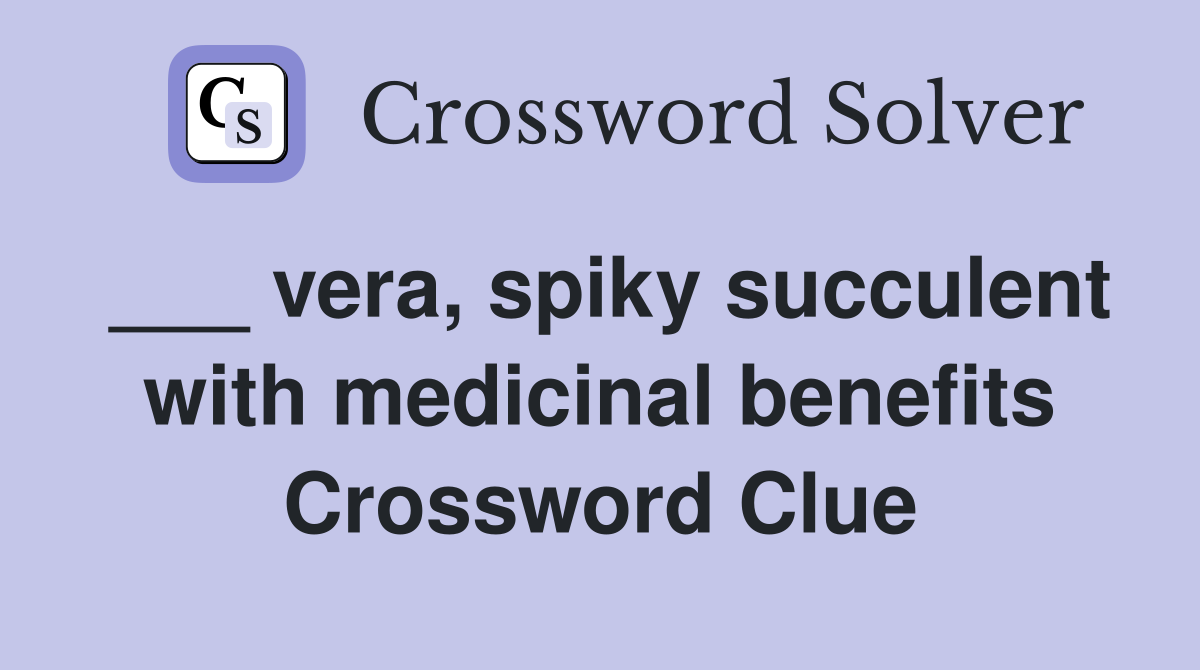 ___ vera, spiky succulent with medicinal benefits Crossword Clue