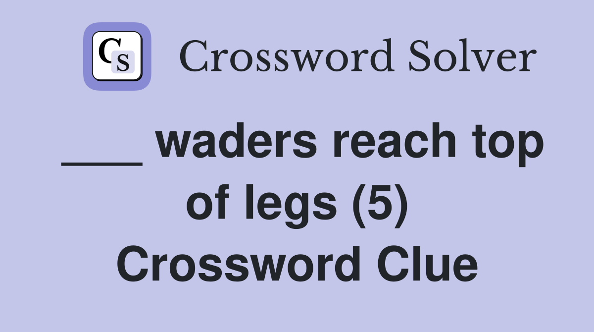___ waders reach top of legs (5) Crossword Clue