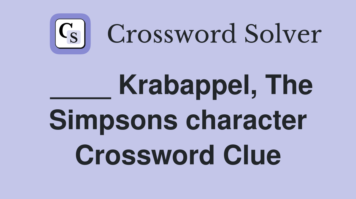 ____ Krabappel, The Simpsons character Crossword Clue