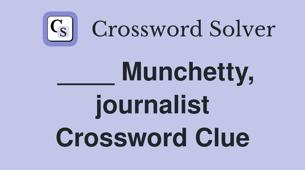 ____ Munchetty, journalist Crossword Clue