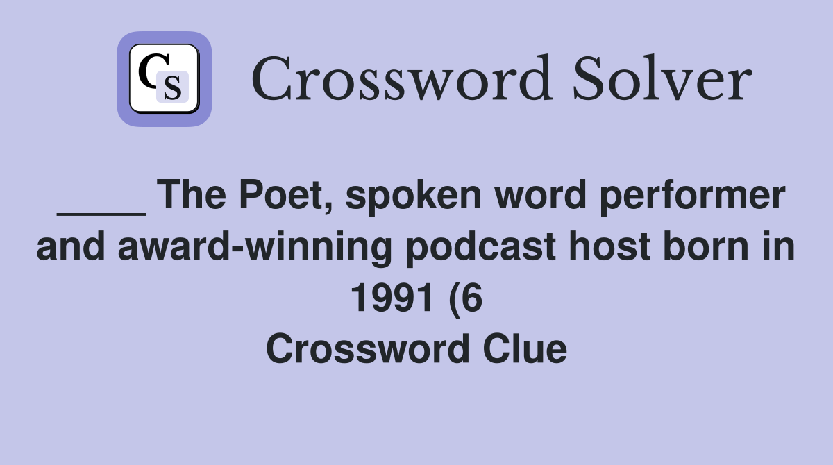 The Poet spoken word performer and award winning podcast host born in The Poet spoken word performer and award winning podcast host born in