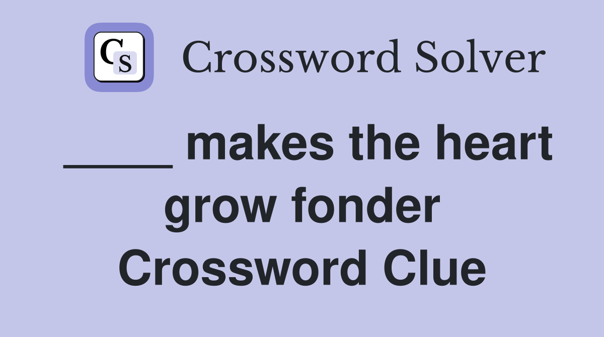 ____ makes the heart grow fonder Crossword Clue