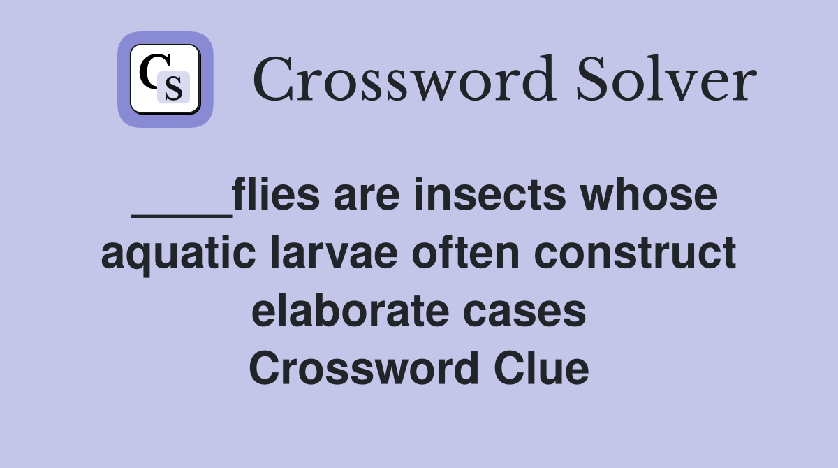 ____flies are insects whose aquatic larvae often construct elaborate cases Crossword Clue