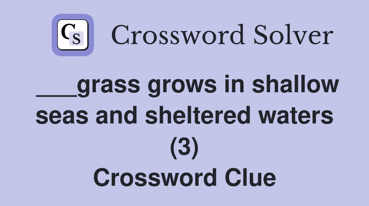 ___grass grows in shallow seas and sheltered waters (3) Crossword Clue