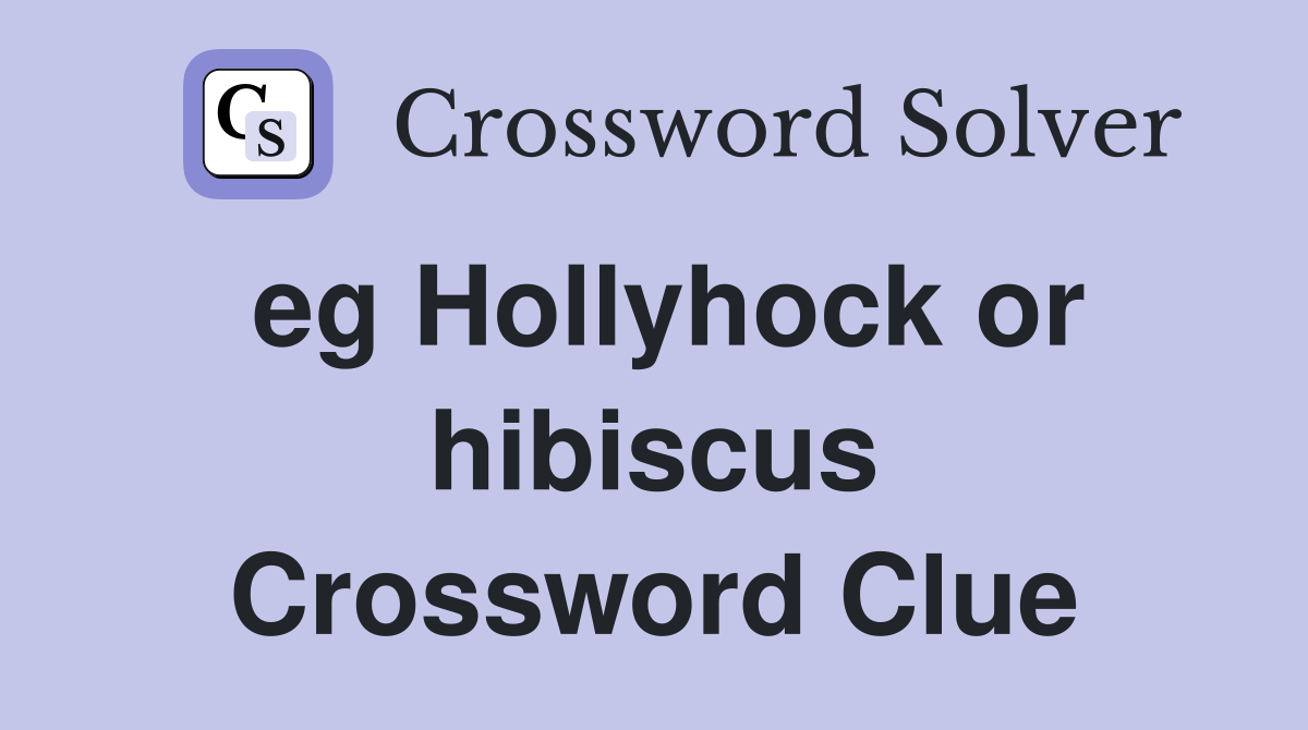 eg Hollyhock or hibiscus Crossword Clue